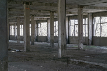 Columns of abandoned plant