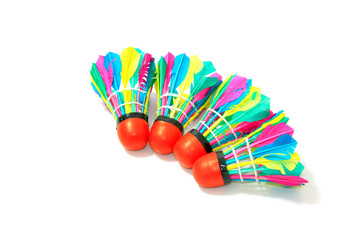 color badminton on a white background