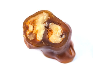 Tasty oriental sweets, churchkhela on  white background. Georgian national dessert
