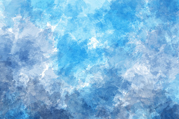 Fototapeta na wymiar Blue watercolor background. Digital painting. 