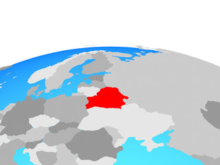 Belarus on political globe.