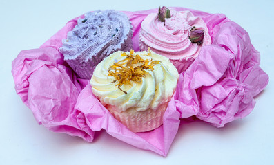 Cupcakes surrounded by white background