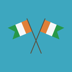 Ivory Coast flag icon in flat design