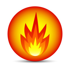 Magic Sphere with Fire isolated on white background. Weather Element. Vector Illustration for Your Design, Game, Card.