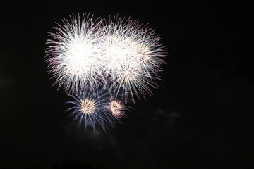 Fireworks exploding during a Fireworks Festival, Tokyo, Japan