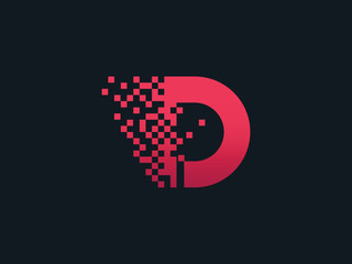 Pixel letter D logo