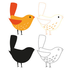 bird worksheet vector design for kid