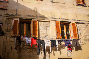 laundry hanging out to dray