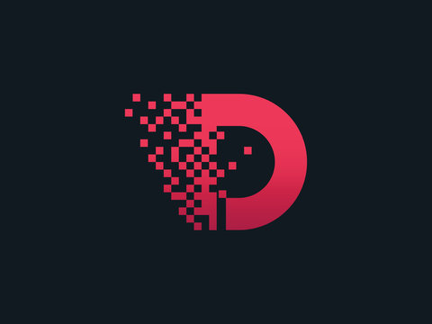 Pixel Letter D Logo