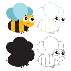bee worksheet vector design for kid