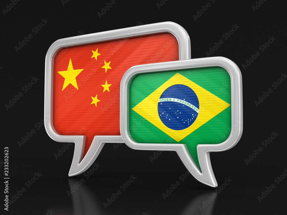 Poster speech bubbles with flags. image with clipping path