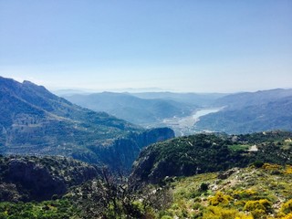 Naklejka premium view of mountains Lasithi Crete