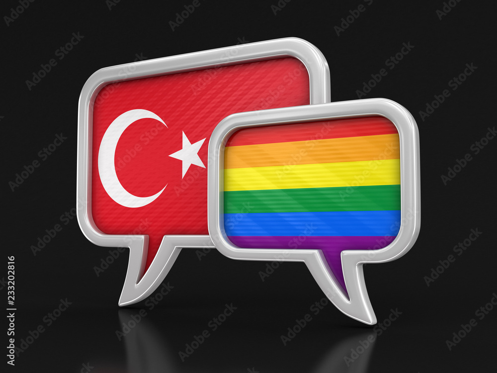 Poster speech bubbles with flags. image with clipping path