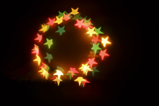 Blured colorful Star Circle.