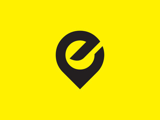 Letter E vector logo design in cursor form