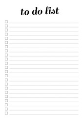 to do list with white background