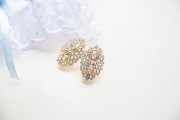 beautiful wedding gold earrings fashion stylish elegant.
