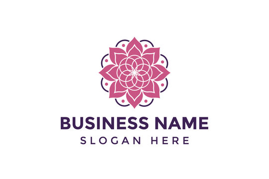 Purple Flower Logo Template