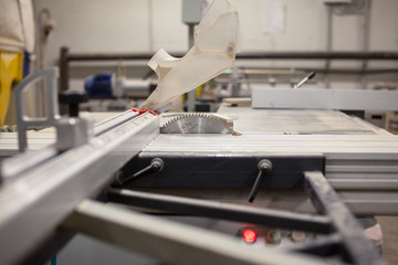 woodworking machinery in a wooden door factory