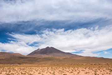 Naklejka na ściany i meble Mountain in the spacious Bolivian desert