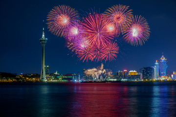 Fototapeta premium macau international fireworks display contest 2018