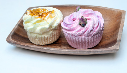 Cupcakes surrounded by white background