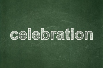 Obraz premium Entertainment, concept: text Celebration on Green chalkboard background