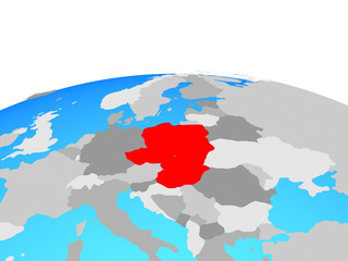 Visegrad Group on political globe.