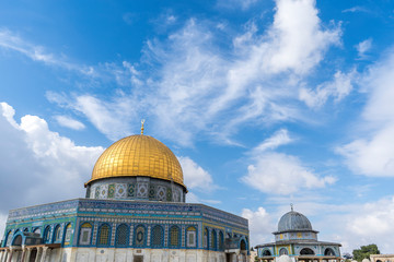 Obraz premium The Dome of the Rock on the Temple Mount in Jerusalem