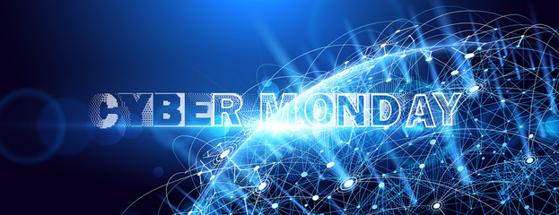 Cyber Monday Online Sale Event. Vector Technology illustration