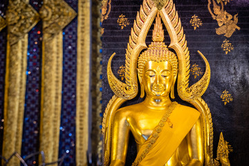 Fototapeta na wymiar Phra Phuttha Chinnarat, Ancient Heritage and Famous Buddha Figure of Thailand