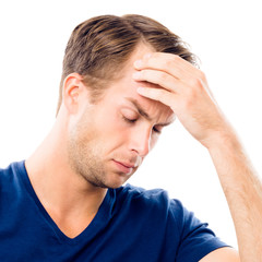 Fototapeta premium Young man heaving headache