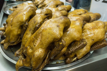 The pot-stewed duck are in food stall