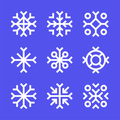 Snowflake icon. Symbol of christmas and new year.