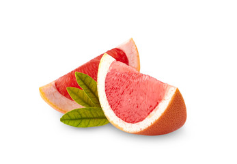 Grapefruit isolated. Slice isolated on white background.