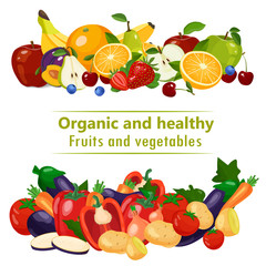 Organic and healthy fruits and vegetables design concept