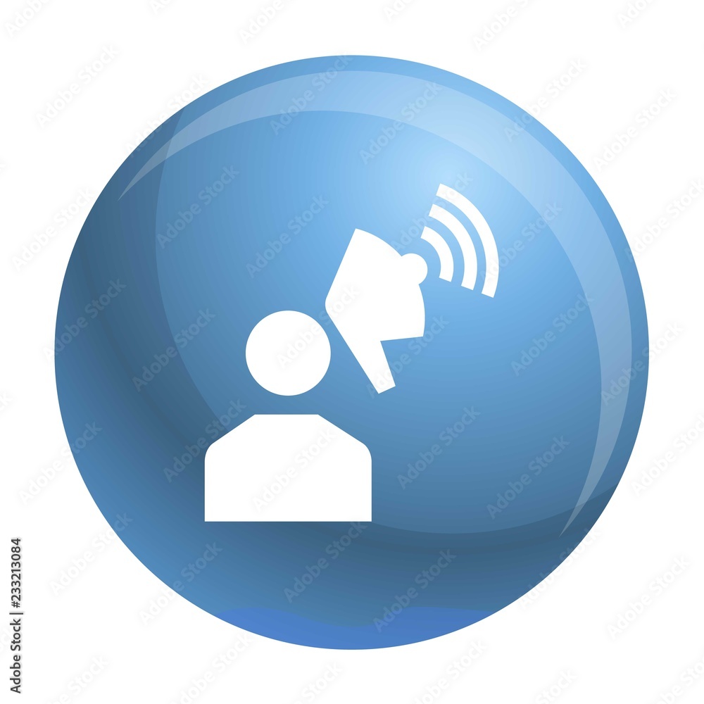 Aufkleber man megaphone icon. simple illustration of man megaphone vector icon for web design isolated on whit