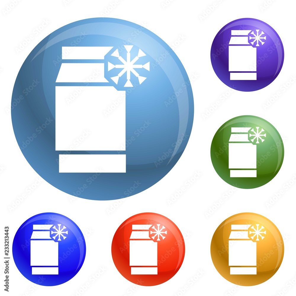 Poster freeze pack icons set vector 6 color isolated on white background