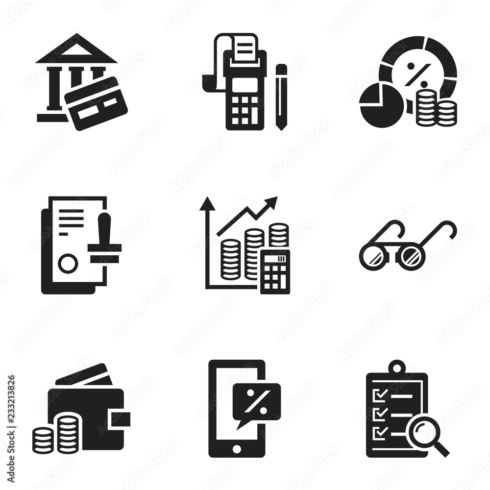 Poster banking icon set. simple set of 9 banking vector icons for web design isolated on white background