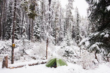 tent in winter