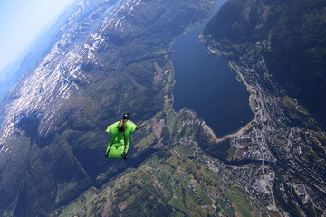 Wingsuit skydiving over Norway © sindret