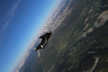 Wingsuit skydiving over Norway