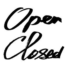 Fototapeta premium Open, Closed - ink lettering