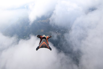 Wingsuti skydiving over Norway