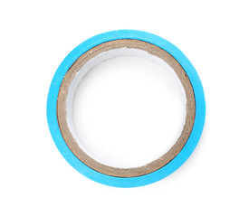 Electrician's tape on white background, top view