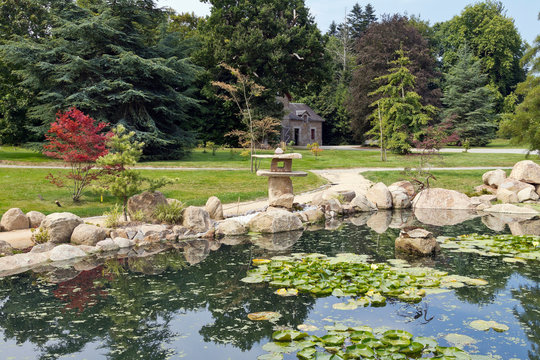 Garden Of The Rising Sun In Botanical Park Of Upper Brittany