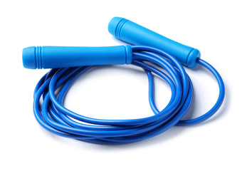 Jump rope on white background. Sports equipment