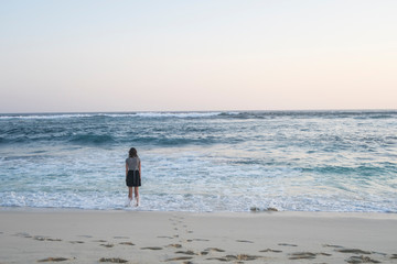 Girl on a beach on Nusa Lembongan, Bali