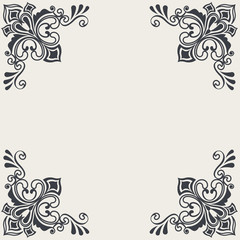 Vintage card with corner floral decoration