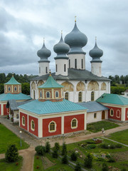 Fototapeta na wymiar Leningrad region. The Town Of Tikhvin. Tikhvin monastery. The assumption Cathedral with a Belfry